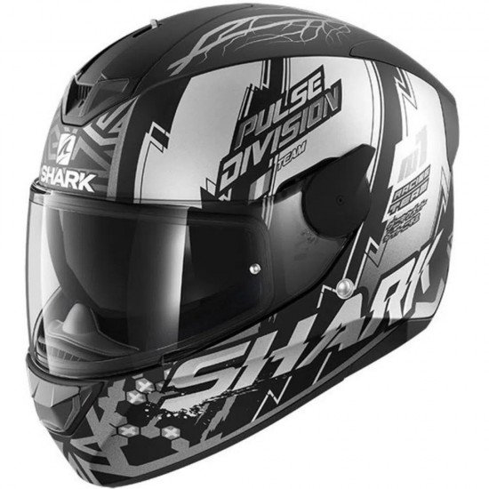 Saruwa2 CAPACETE SHARK D-SKWAL 2 NOXXYS KAS - PRETO/CINZA/PRATA